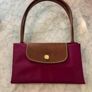 Longchamp burgundy and Brown Medium Shoulder Bag excellent condition